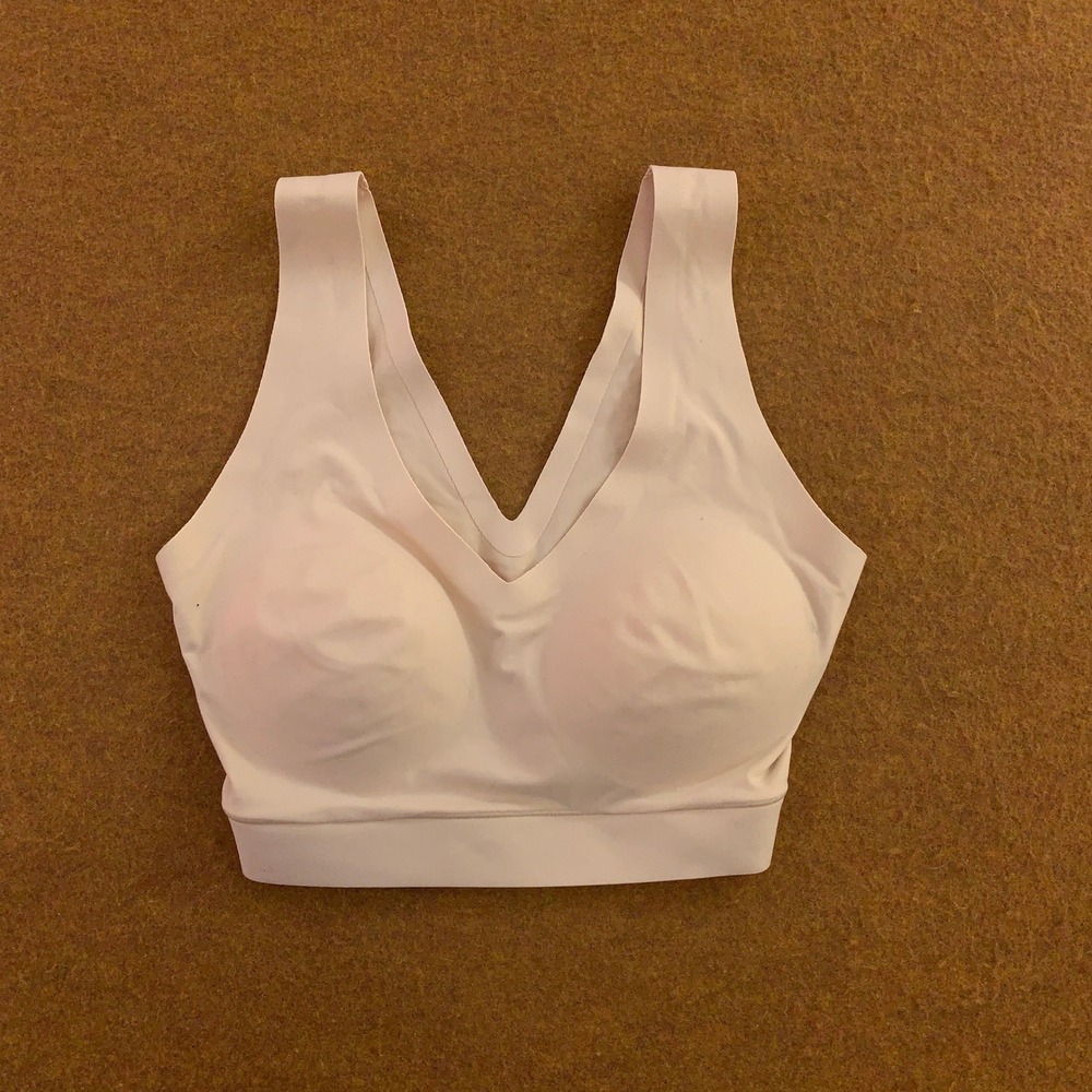 Floatley Womens XS Beige Seamless Wireless V-Neck Padded Bralette Bra New *Flaw